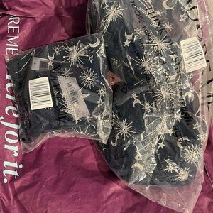 Navy and White Star Print Fabric